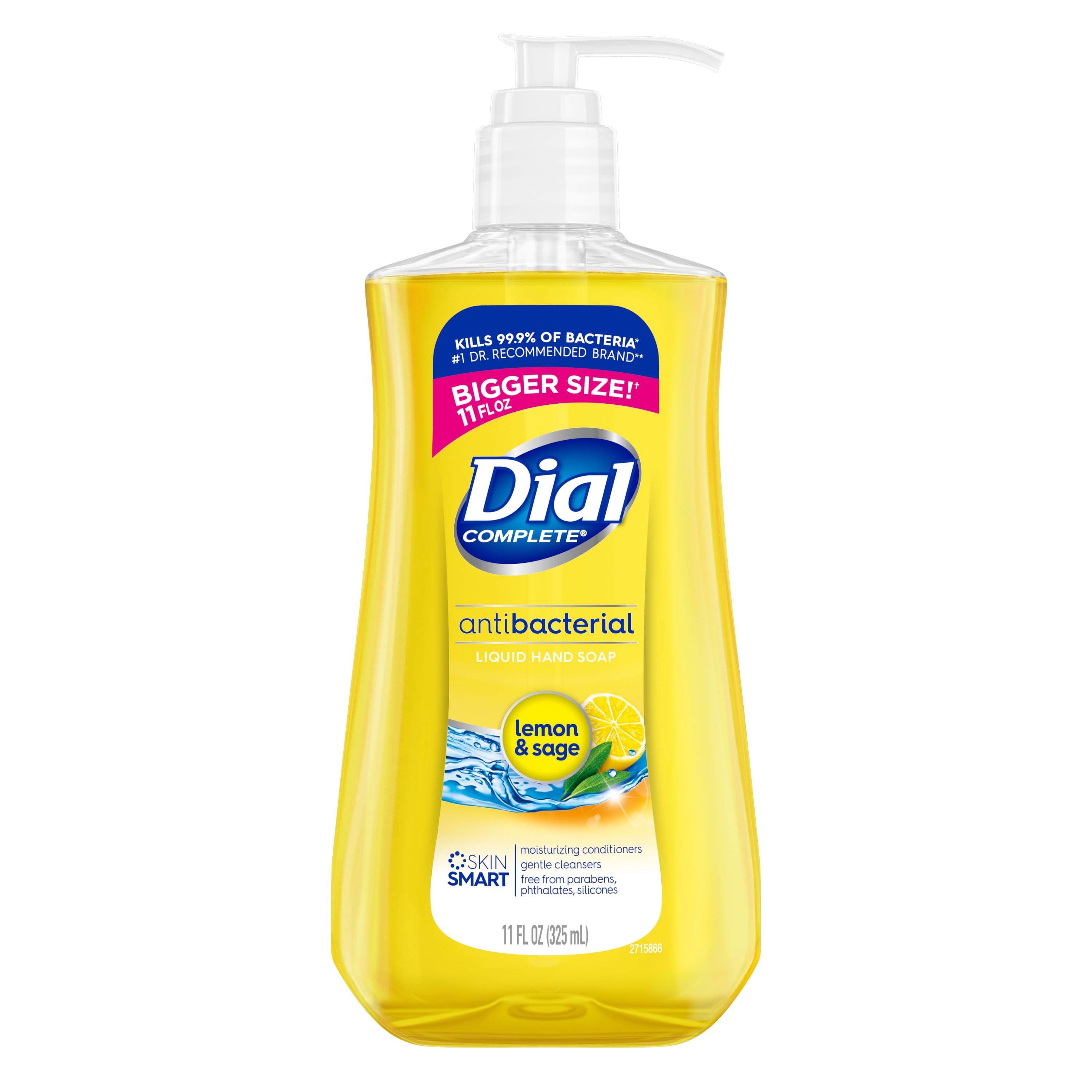 Dial Complete Antibacterial Liquid Hand Soap Lemon & Sage - 11oz/12pk