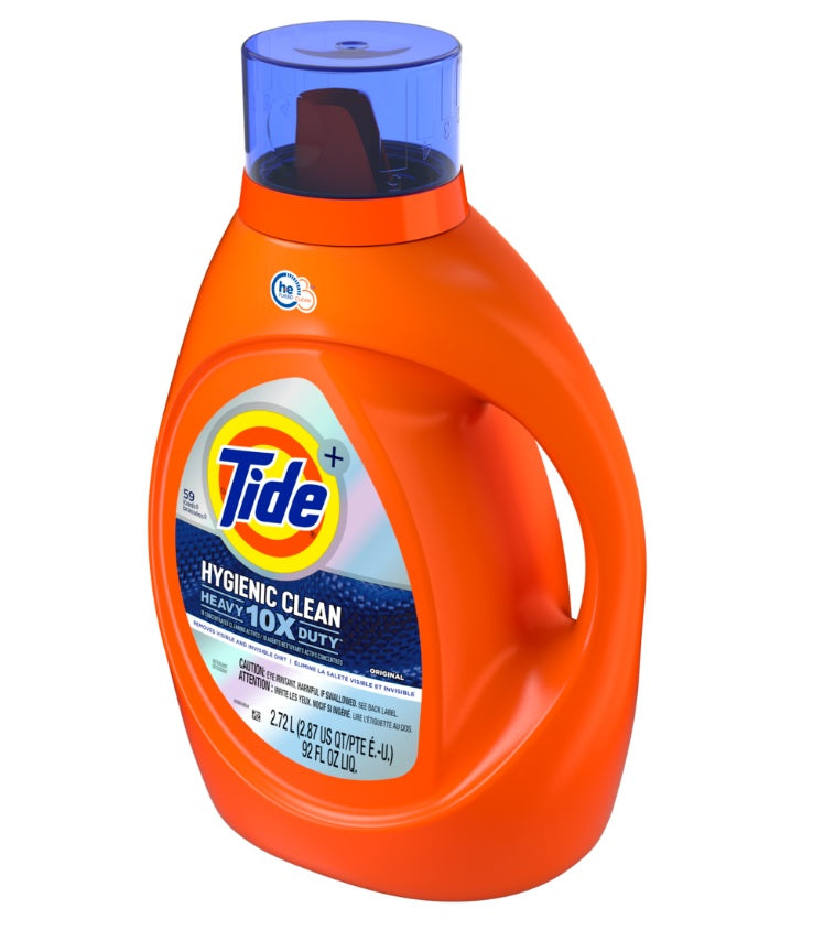 Tide Hygienic Clean Heavy 10x Duty Liquid Laundry Detergent Original Scent 59 loads - 92oz/4pk