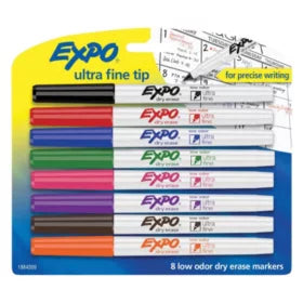 EXPO Low Odor Dry Erase Marker Ultra Fine Point Assorted - 8ct/1pk