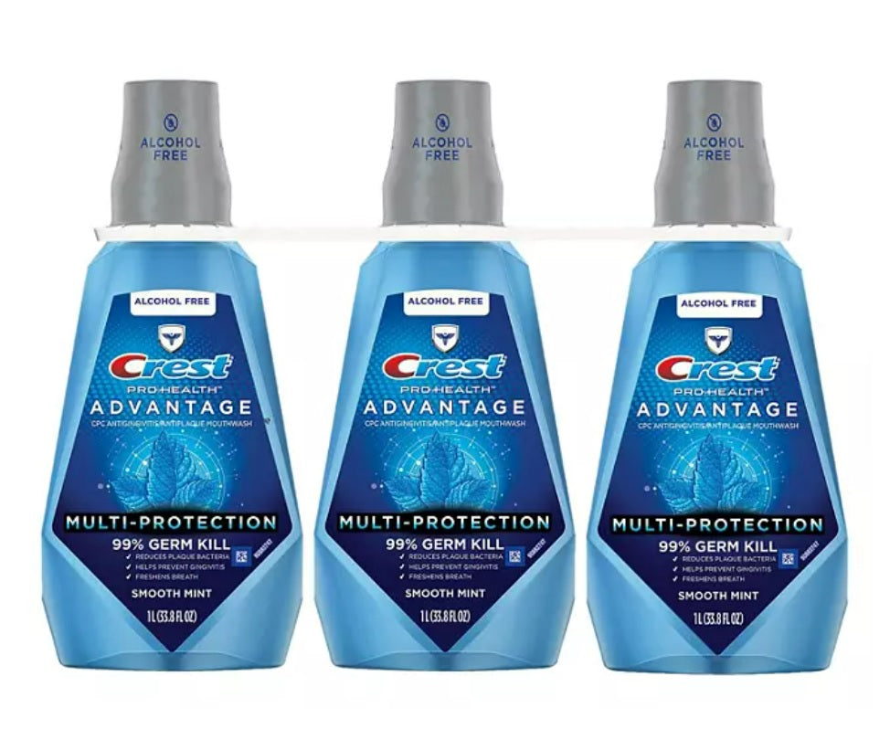 Crest Pro-Health Advantage Multi-Protection Mouthwash Smooth Mint - 33.8oz/3pk