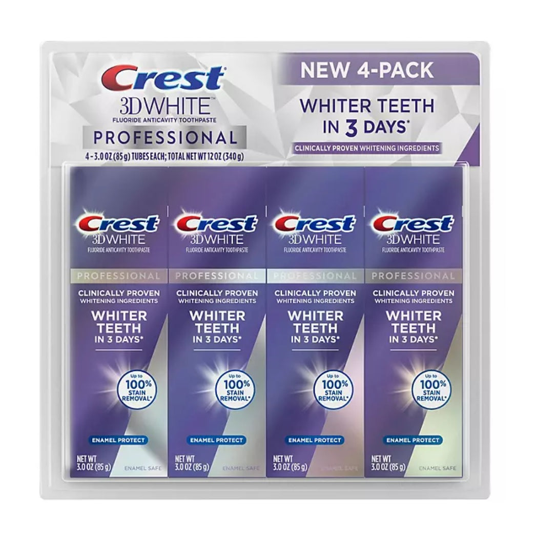 Crest 3D White Professional Enamel Protect Toothpaste - 3oz/4pk