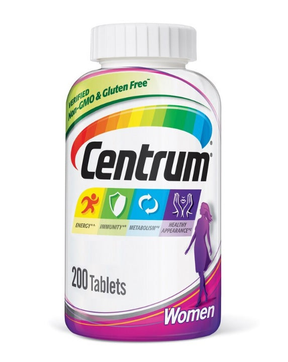 Centrum Women Multivitamin / Multimineral Supplement Tablets Vitamin D3 - 200ct/12pk