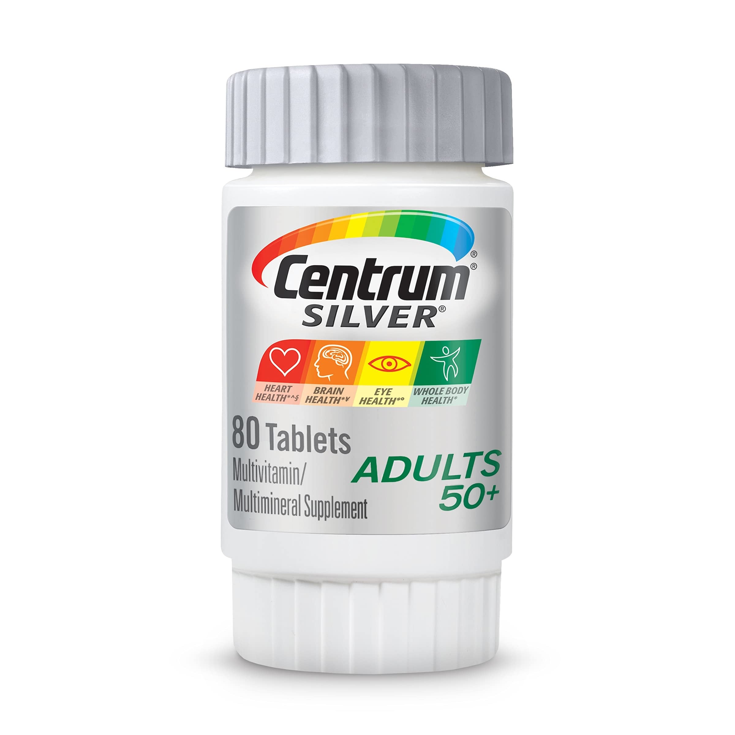 Centrum Silver Adult 50 Plus Multiviramin and Multimineral Supplement Tablets - 80ct/12pk