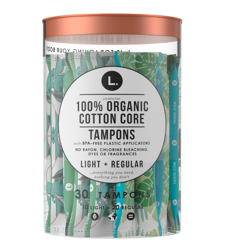 L. Organic Cotton Tampons Multipack Light + Regular - 30ct/8pk
