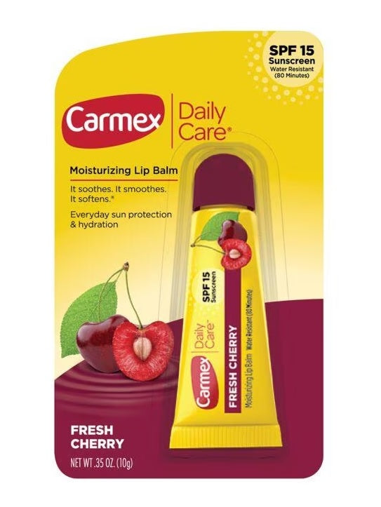 Carmex Daily Care Cherry Flavor with SPF15 Blister Pack Squeeze Tube - 0.35oz/144pk