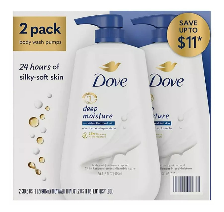 Dove Deep Moisture Renewing Body Wash - 30.6oz/2pk