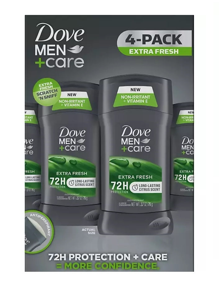 Dove Men+Care Antiperspirant Deodorant Extra Fresh - 2.7oz/4pk