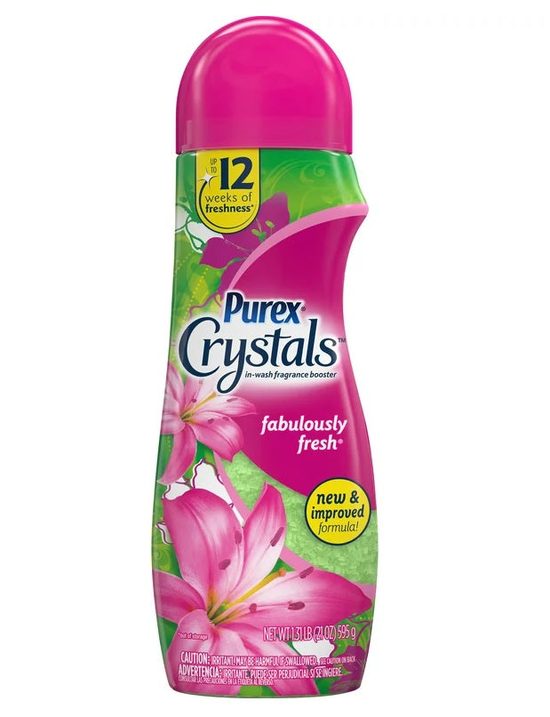 Purex Crystals In-Wash Fragrance and Scent Booster, Fabulously Fresh Shaker - 21oz/4pk