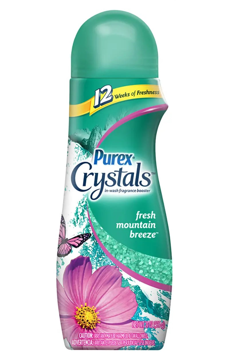 Purex Crystals In-Wash Fragrance and Scent Booster,Fresh Mountain Breeze Shaker - 21oz/4pk
