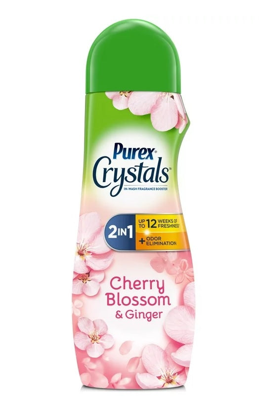 Purex Crystals In-Wash Fragrance and Scent Booster, Cherry Blossom and Ginger Shaker - 21oz/4pk