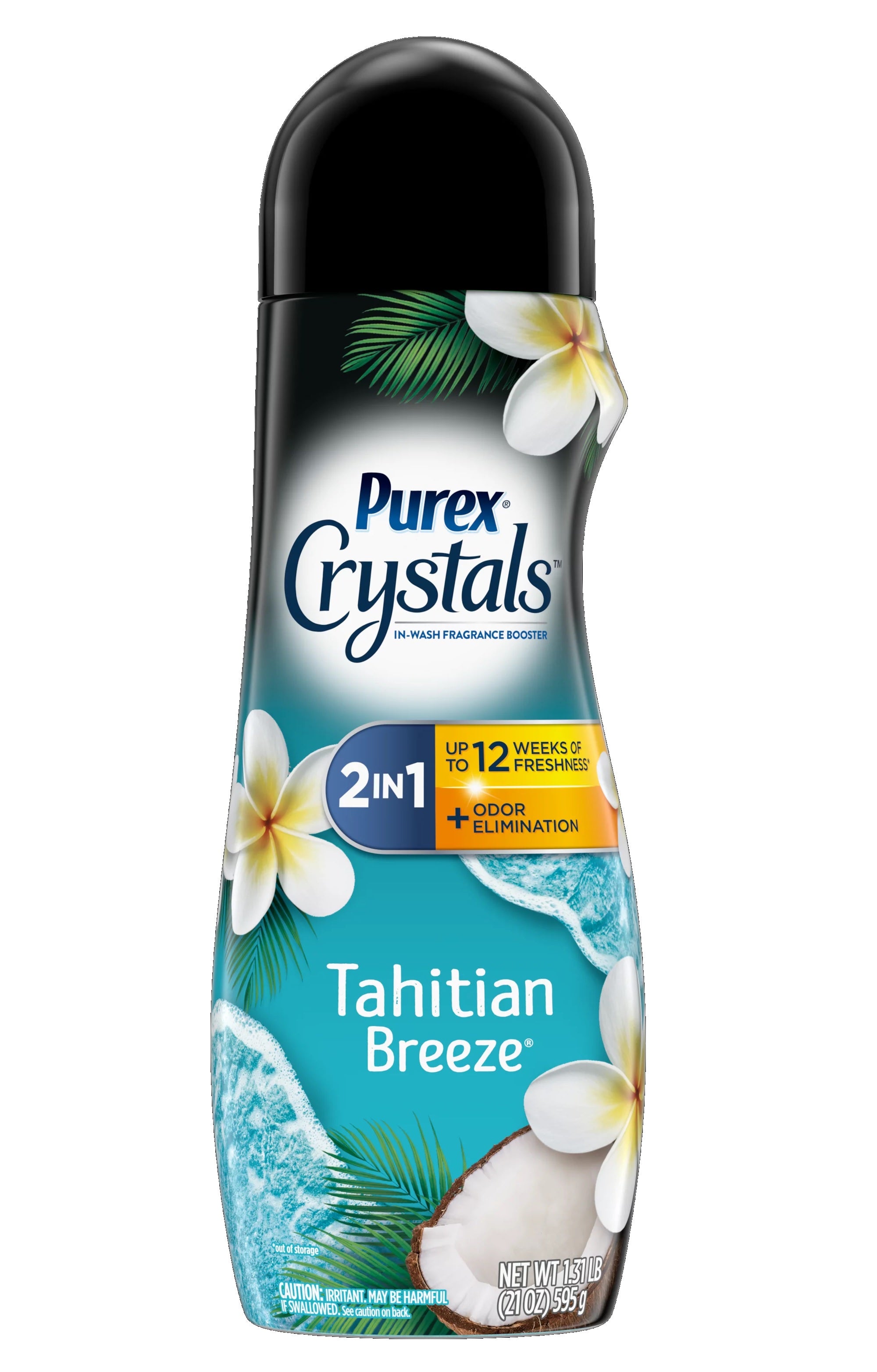 Purex Crystals In-Wash Fragrance and Scent Booster, Aromatherapy Tahitian Breeze Shaker - 21oz/4pk