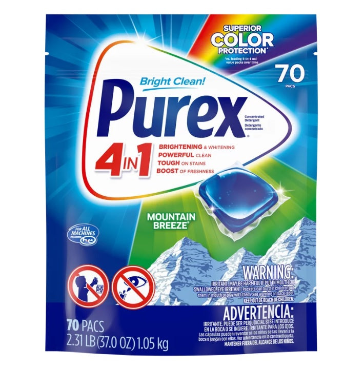 Purex 4in1Pac Mountain Breeze Laundry Detergent Pacs - 70ct/4pk