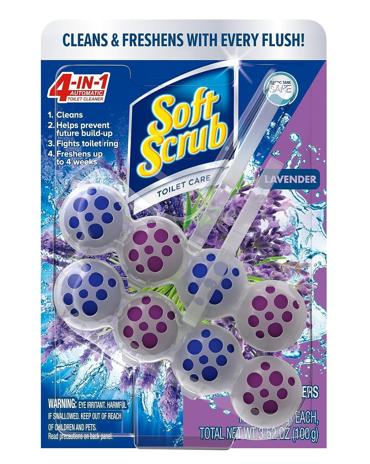 Soft Scrub 4in1 Rim Hanger Lavender (100g) - 2ct/6pk