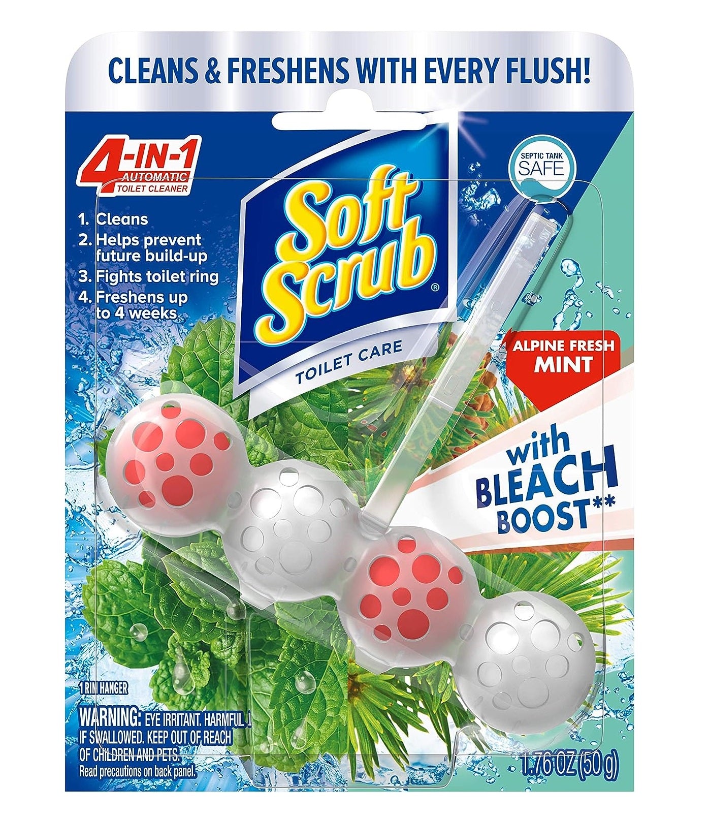 Soft Scrub 4in1 Toilet Care Fresh Mint - 50g/6pk