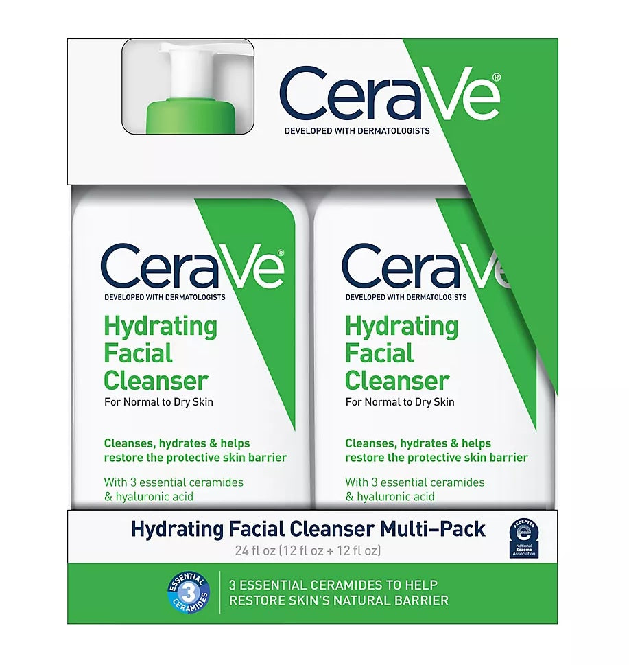 CeraVe Hydrating Facial Cleanser Normal to Dry Skin - 12oz/2pk