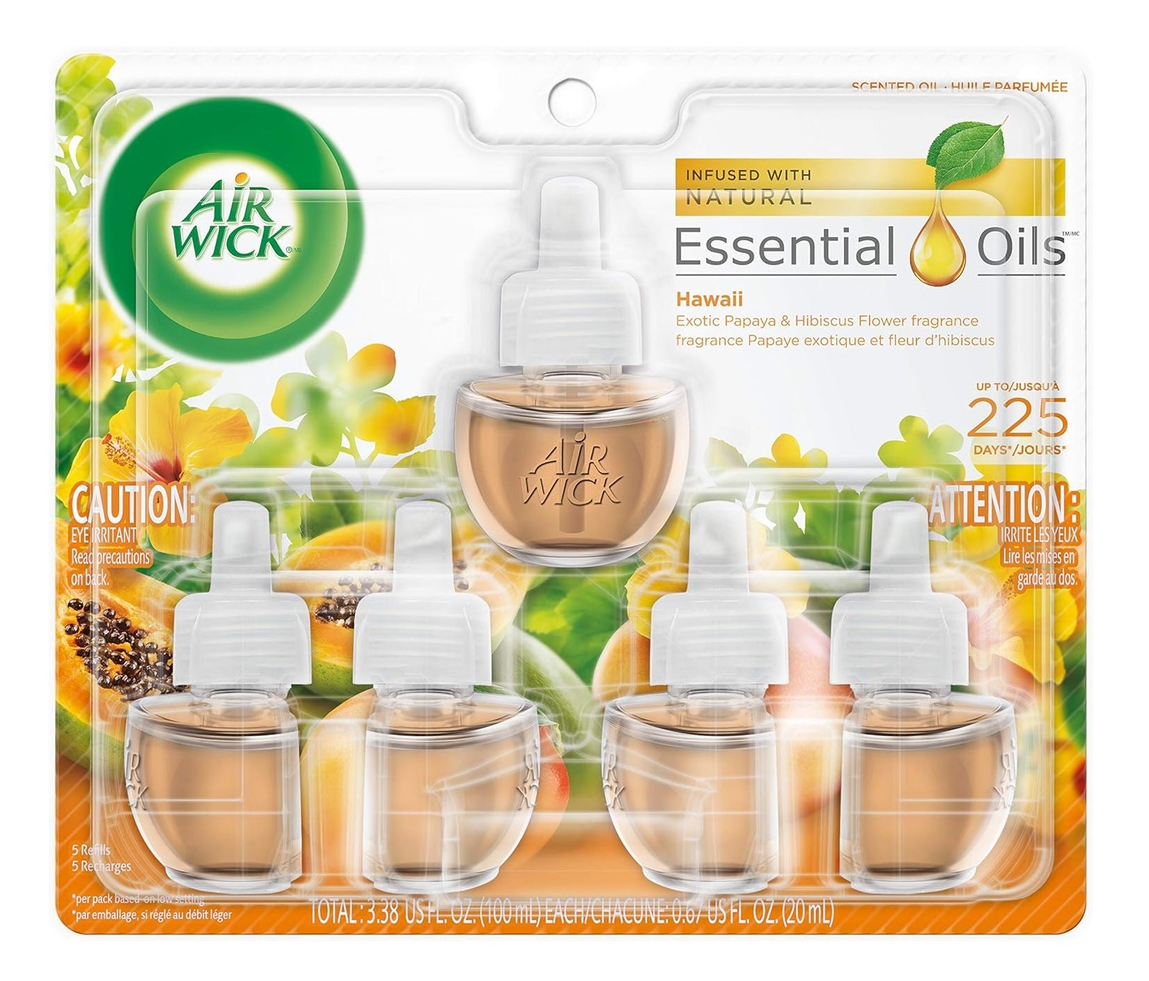 Air Wick Scented Oil - Refill Hawaii Exotic Papaya Hibiscus Flower - 5ct/5pk