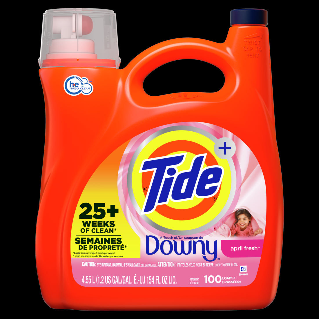 Tide Liquid Laundry Detergent with a Touch of Downy April Fresh 100 loads/154oz HE Compatible