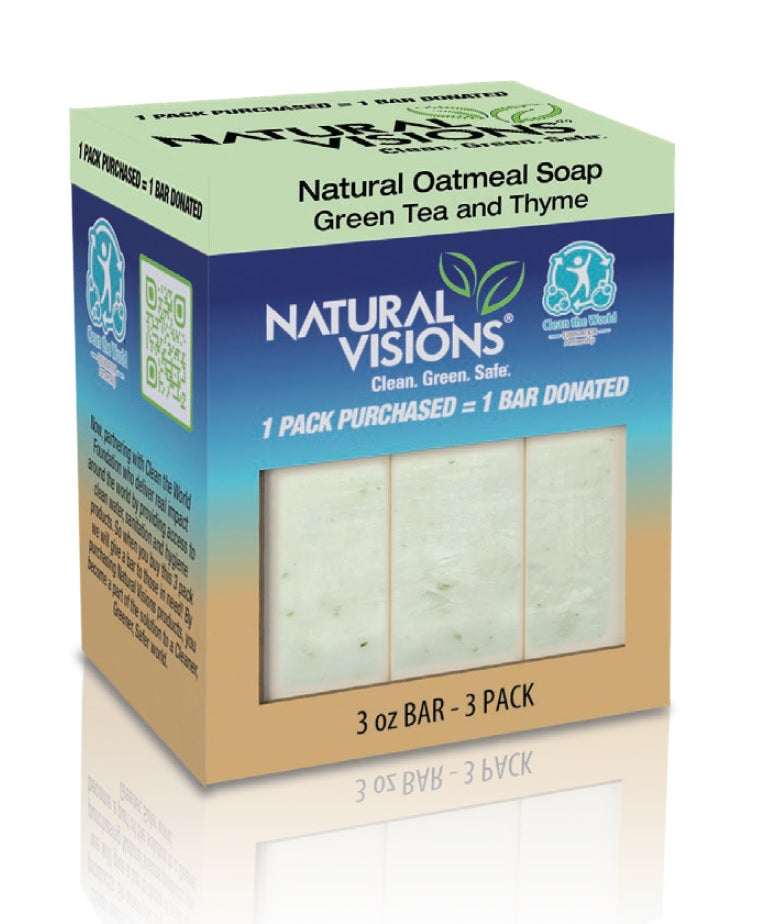 Natural Visions Bar Soap Green Tea & Thyme - 3ct/12pk