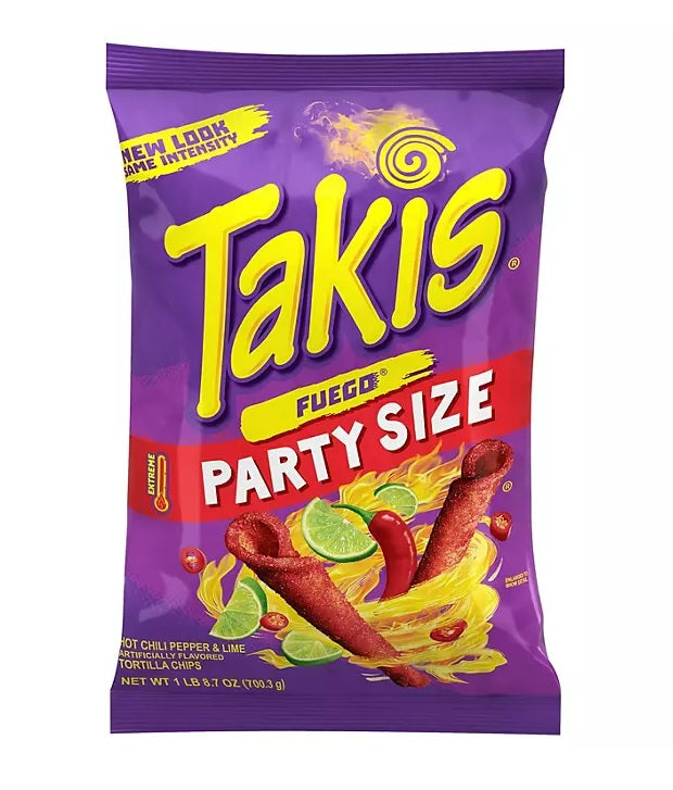 Takis Fuego Rolled Tortilla Chips Party Size Bag - 24.7oz/1pk