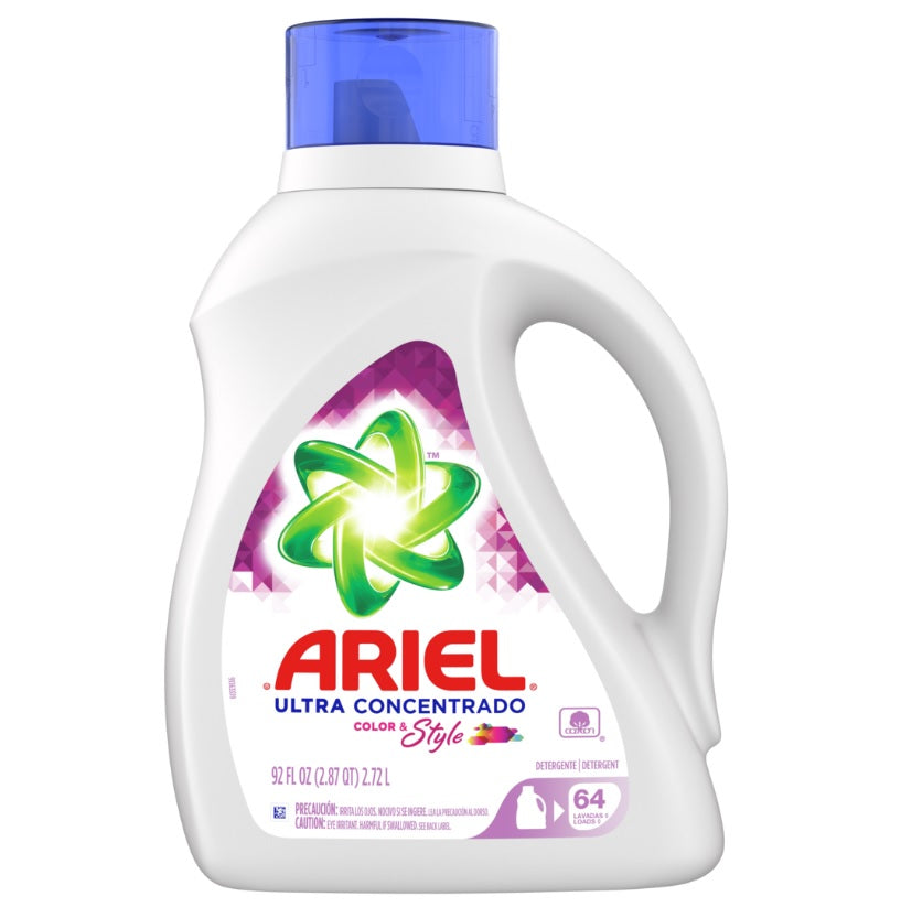 Ariel Ultra Concentrated Color & Style Liquid Laundry Detergent 64 loads - 92oz/4pk