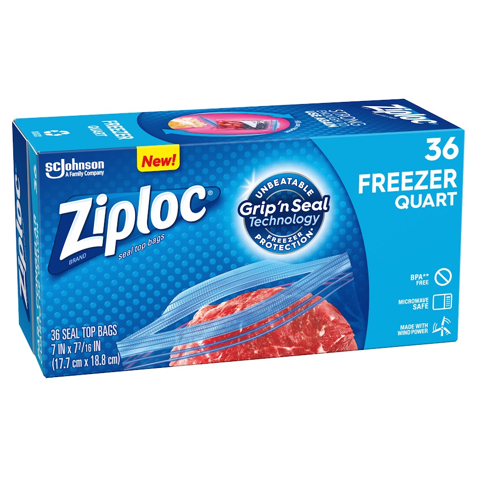 Ziploc Freezer Quart - 36ct/6pk