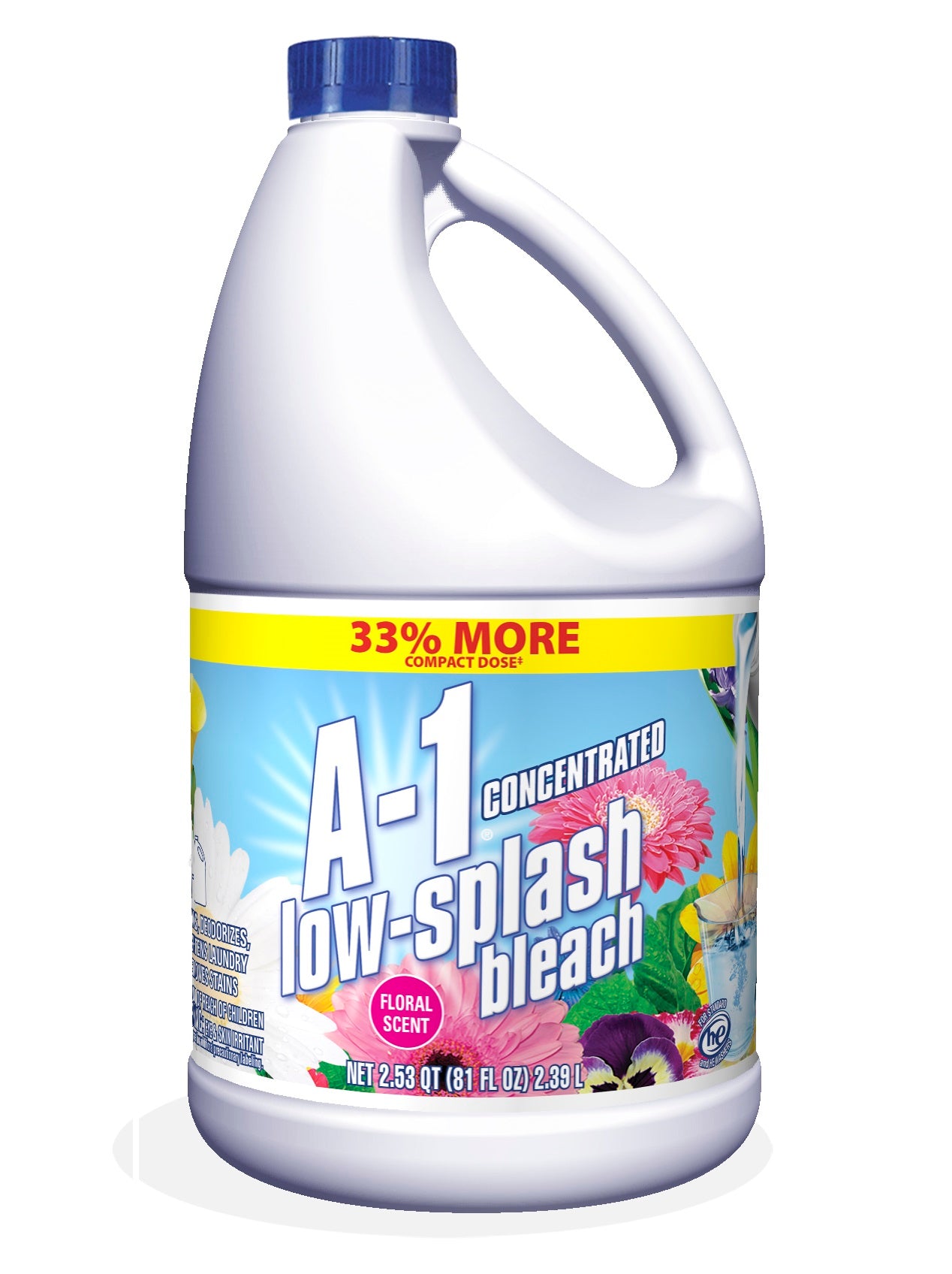 A-1 Low Splash Floral Meadow Bleach 4.25%-4.5% - 81oz/6pk