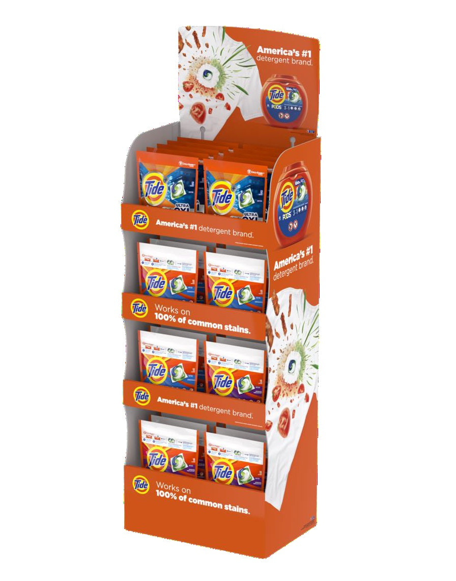 Tide Display Mix Detergent Pacs 16pc-(Original-15ct, Spring Meadow-15ct) 12pc-(Ultra Oxi-10ct) - 40ct
