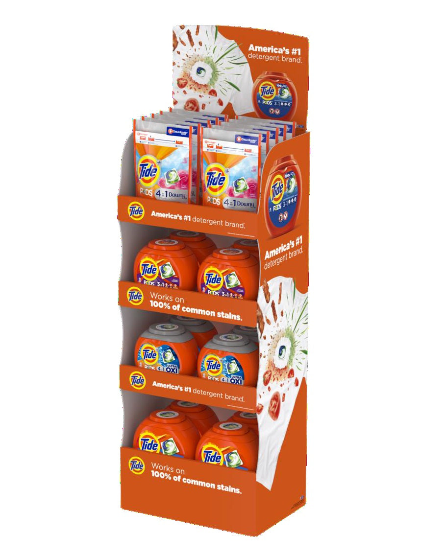 Tide Display Mix Detergent Pacs 42pc-(Original-4ct, Spring Meadow-4ct) 32pc-(Ultra Oxi-4ct) 25pc-(Hygienic Clean Original-4ct) - 16ct