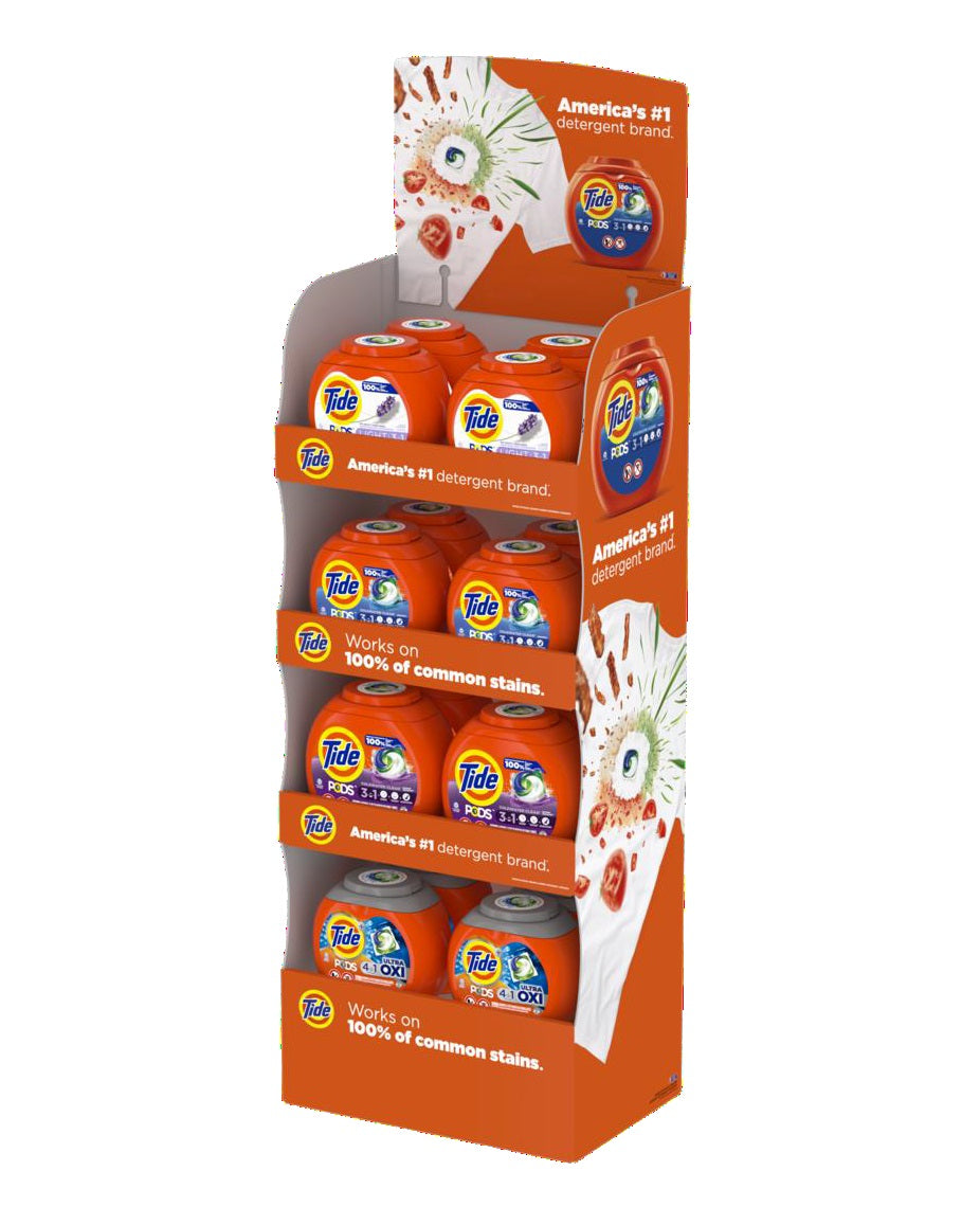 Tide Display In Store Tide Display Mix Detergent Pacs 42pc-(White Lavender-4ct, Original-4ct
