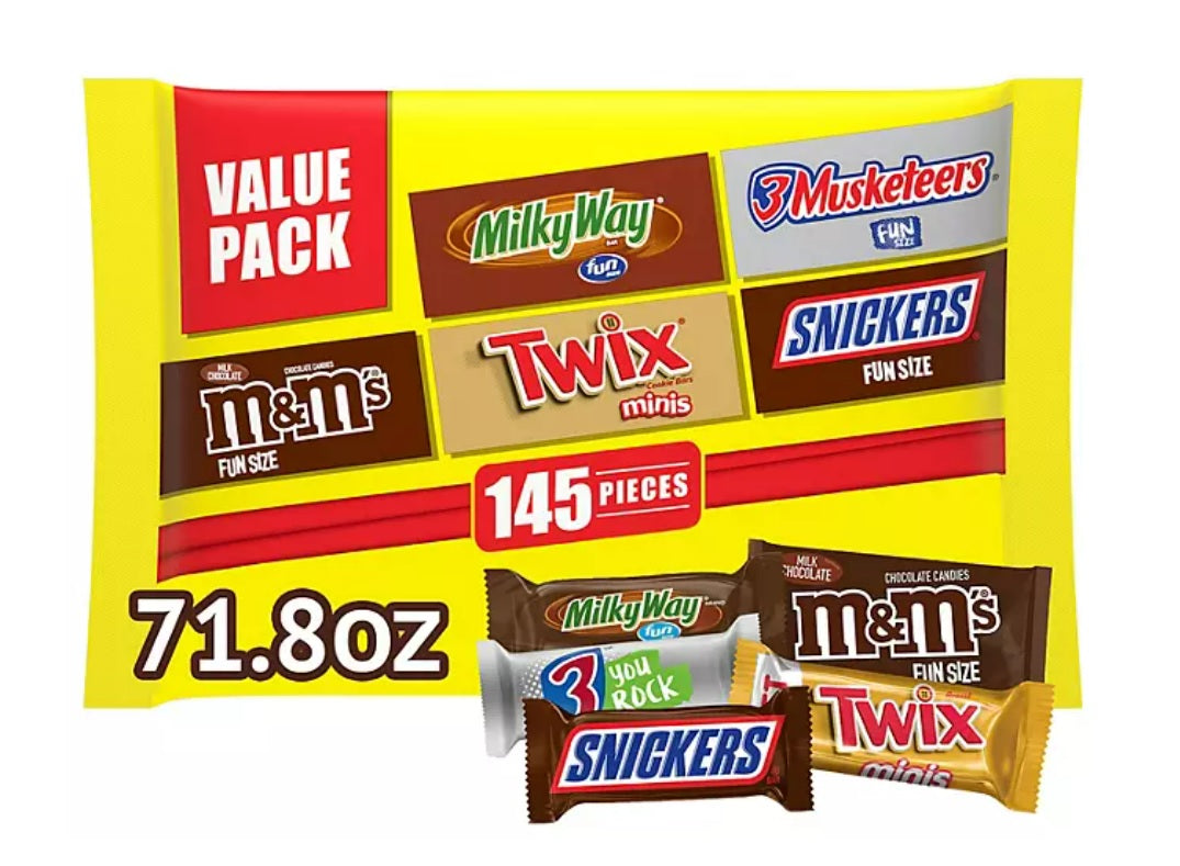 M&M's Twix Snickers & More Bulk Assorted Variety Pack - 71.8oz/145ct/1pk