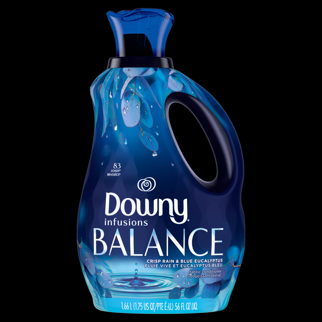 Downy BALANCE Infusions Laundry Fabric Softener Liquid Crisp Rain and Blue Eucalyptus - 56oz/4pk