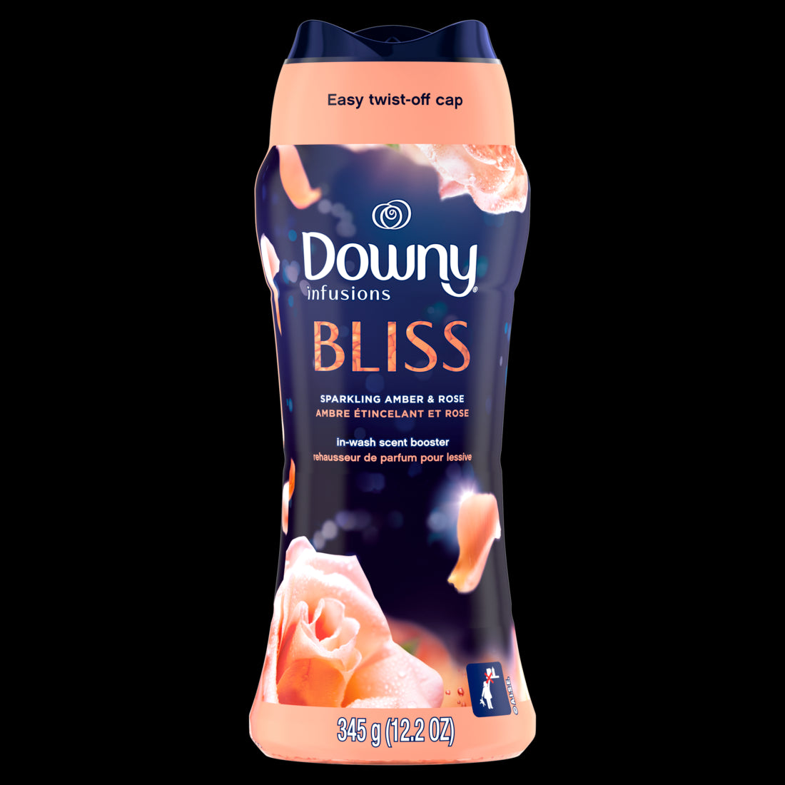 Downy BLISS Infusions In-Wash Laundry Scent Booster Beads Sparkling Amber and Rose - 12.2oz/4pk