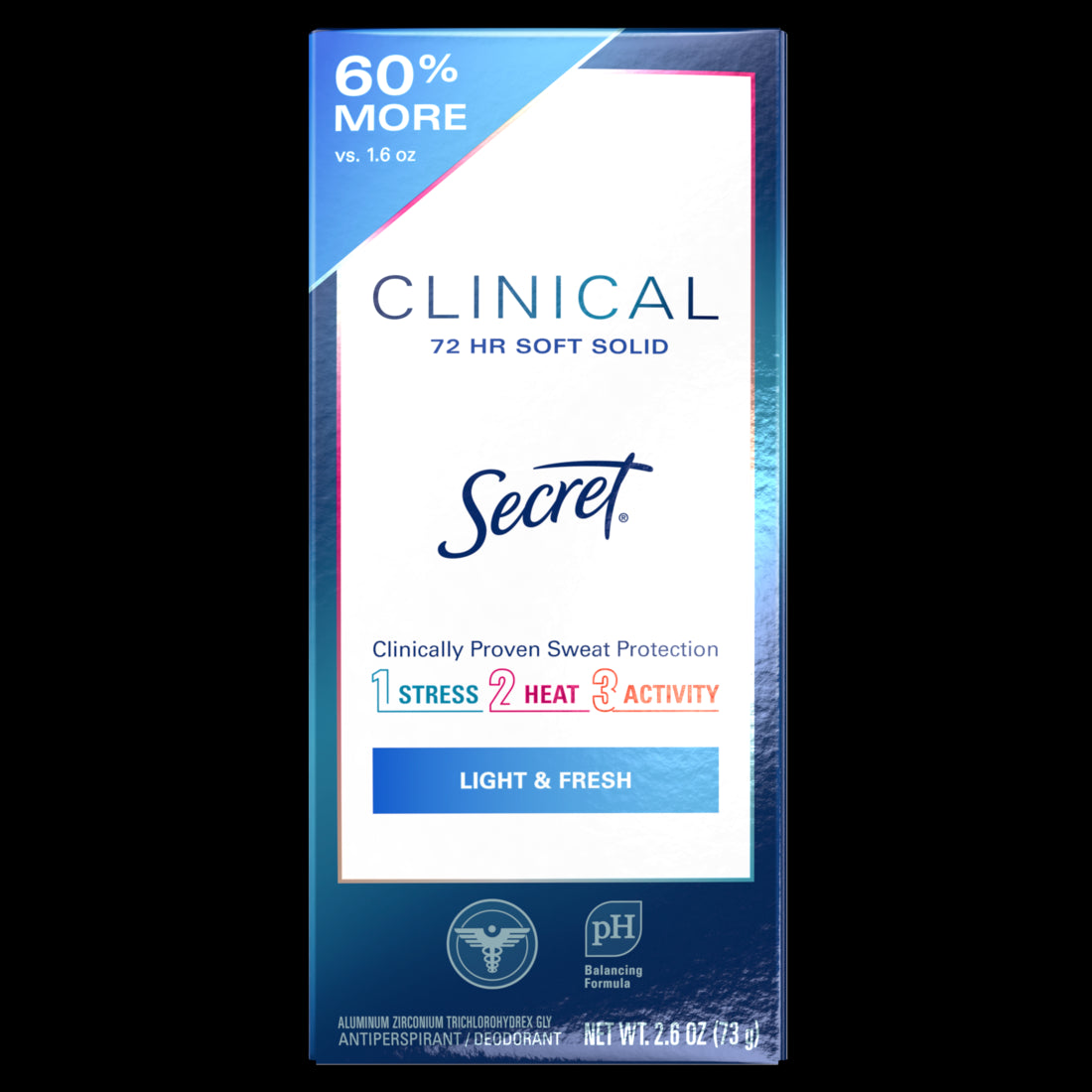 Secret Clinical Strength Soft Solid Antiperspirant and Deodorant Light & Fresh - 2.6oz/12pk