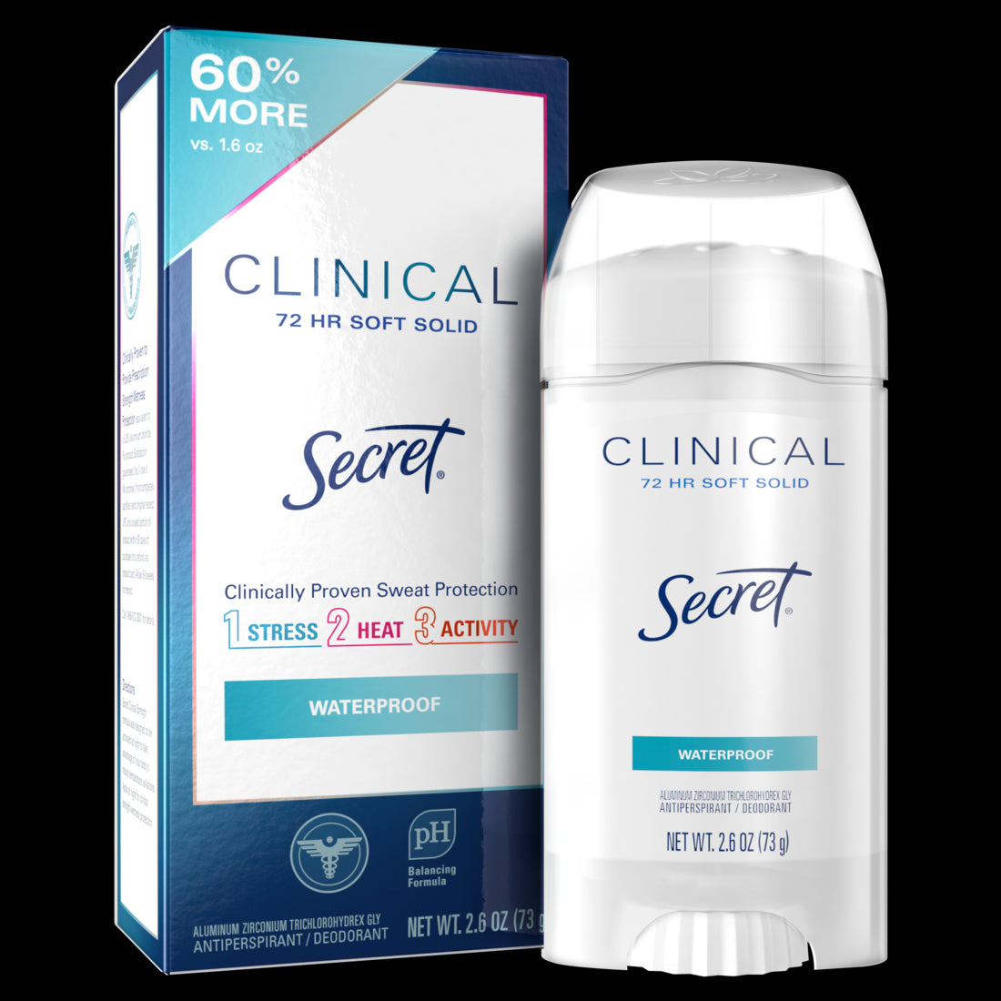 Secret Clinical Strength Soft Solid Antiperspirant and Deodorant Waterproof - 2.6oz/12pk