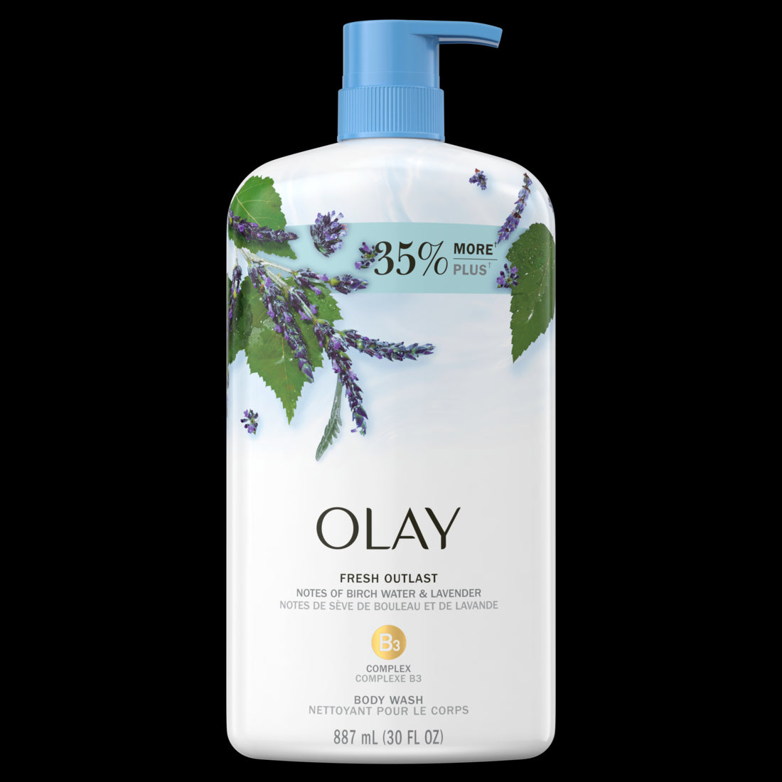 Olay Fresh Outlast Body Wash Notes Of Birch Water & Lavender - 30oz/4pk