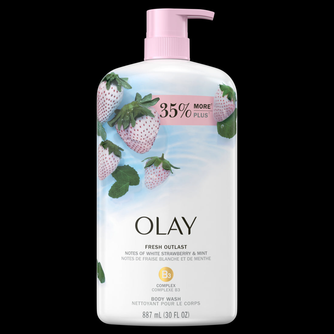 Olay Fresh Outlast Body Wash White Strawberry & Mint - 30oz/4pk