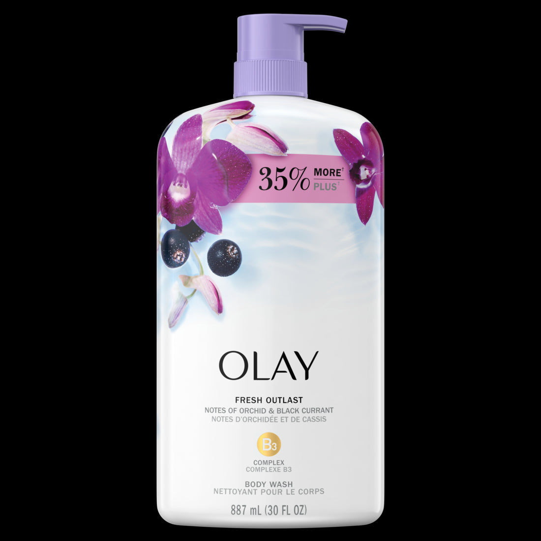 Olay Fresh Outlast Body Wash Orchid & Black Currant - 30oz/4pk