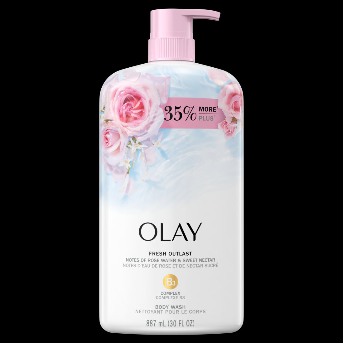 Olay Fresh Outlast Rose Water & Sweet Nectar Body Wash - 33oz/4pk