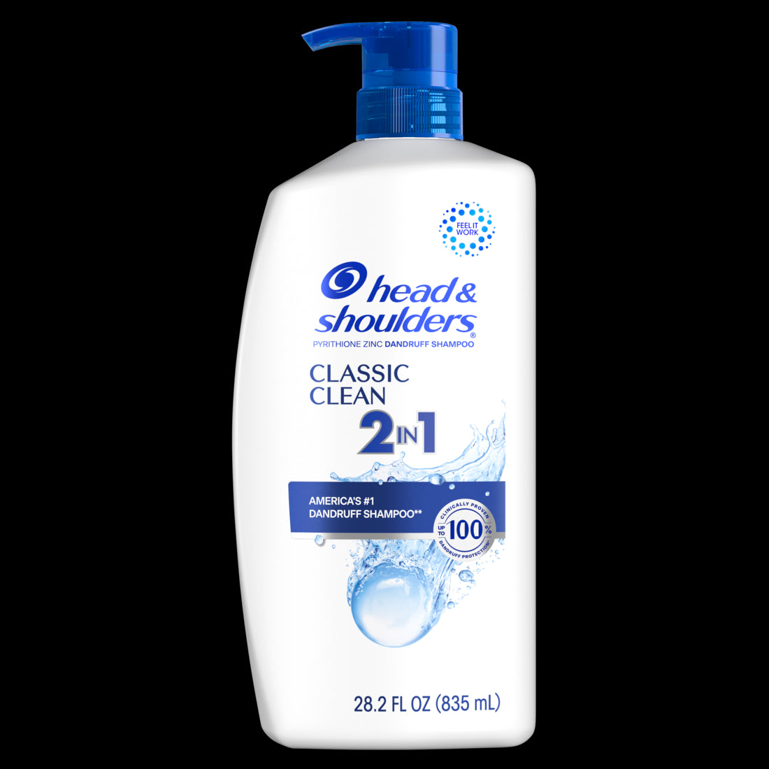 Head & Shoulders 2 in 1 Dandruff Shampoo and Conditioner Anti-Dandruff Treatment Classic Clean Paraben Free - 28.2oz/4pk
