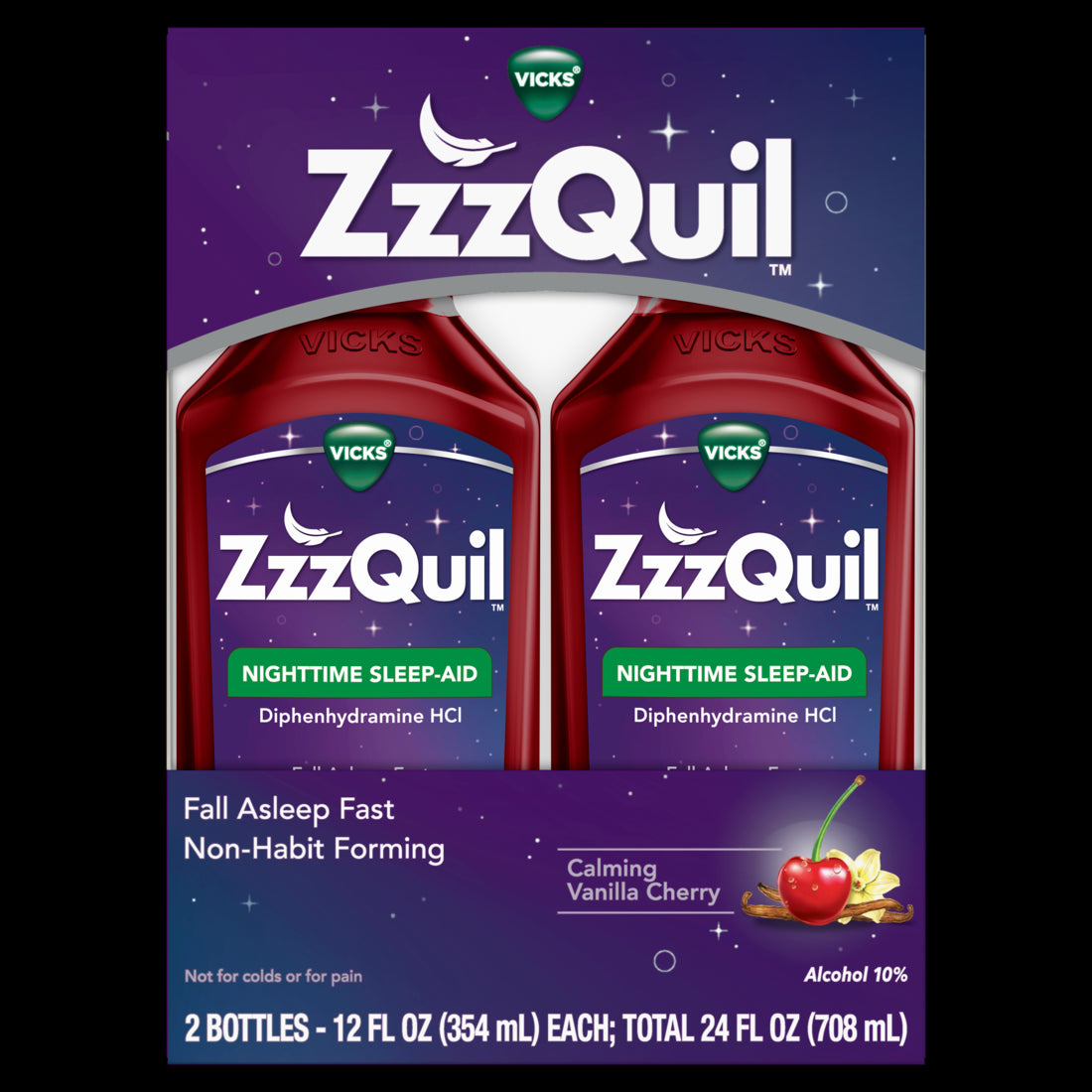 Vicks ZZZQuil Calm Van Cherry- 12OZ/2ct/3pk