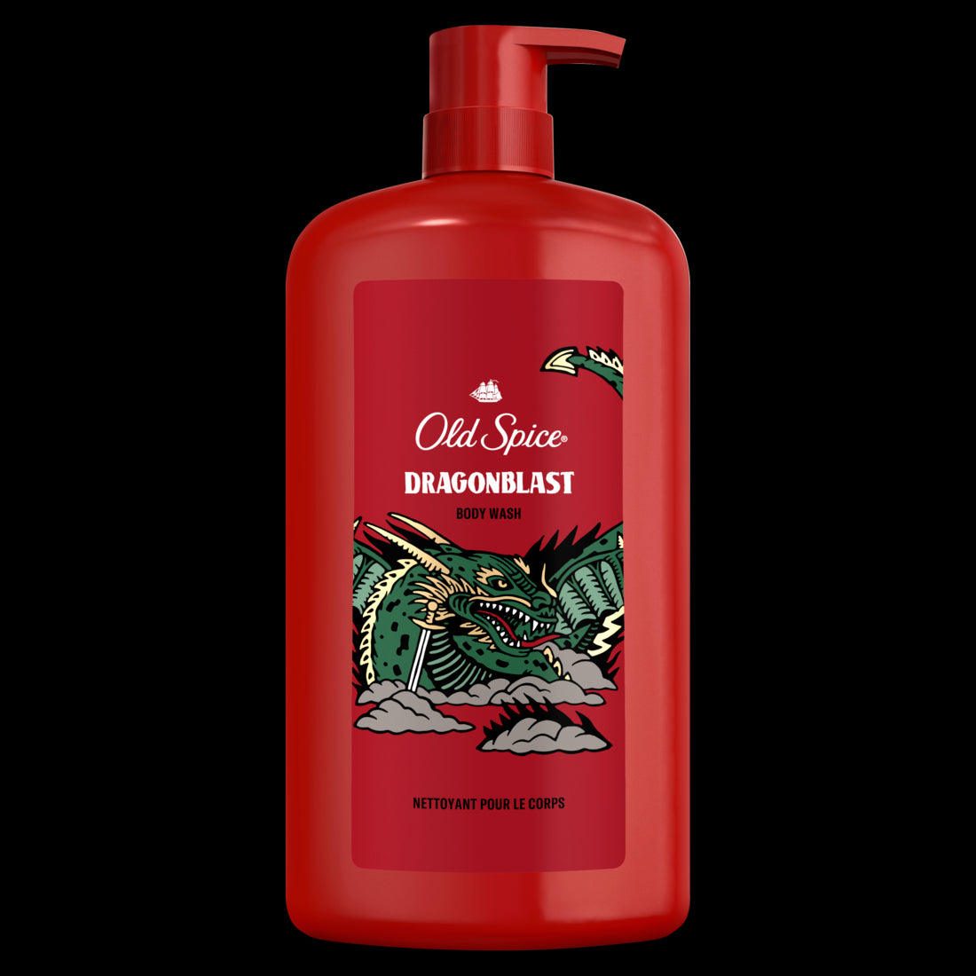 Old Spice Body Wash for Men Dragonblast Long Lasting Lather - 33.4oz/4pk