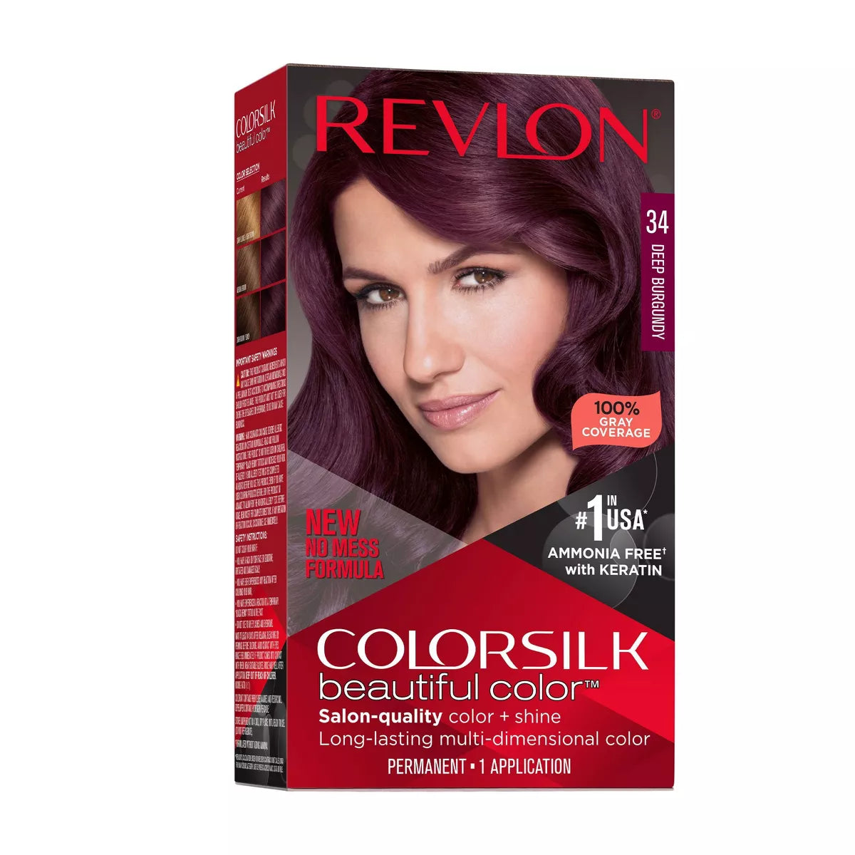 Revlon Colorsilk Hair Color USA #34 Deep Burgundy - 1ct/3pk