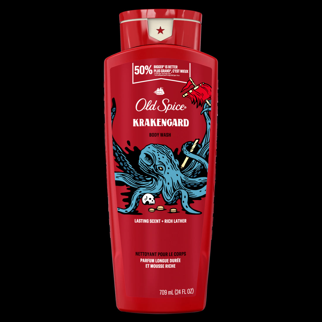 Old Spice Body Wash for Men Krakengard Long Lasting Lather 21oz/4pk