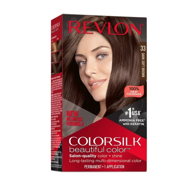 Revlon Colorsilk Hair Color USA #33 Dark Soft Brown - 1ct/3pk