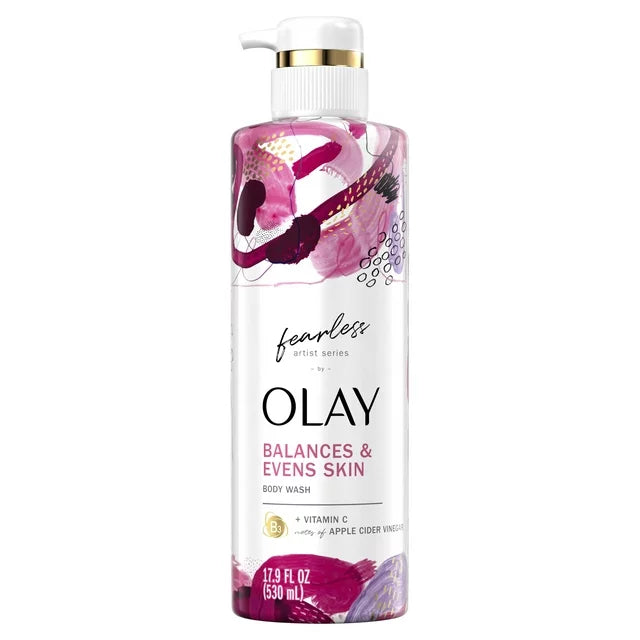Olay Fearless Artist Series Balancing with Vitamin C and Notes of Apple Cider Vinegar Body wash - 17.9oz/4pk