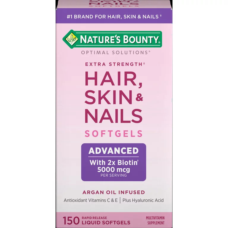 Nature's Bounty Optimal Solutions Extra Strength Hair Skin & Nails Softgels - 150ct/24pk