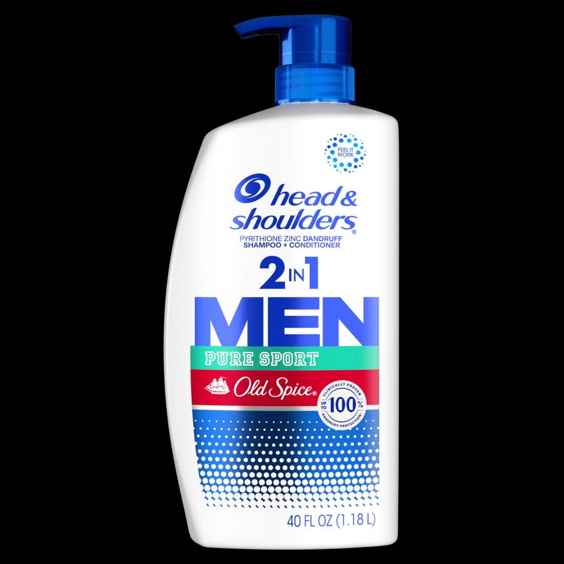 Head and Shoulders Mens  Anti-Dandruff Treatment Old Spice Pure Sport 2 in 1 Dandruff Shampoo and Conditioner - 40oz/1cs/135pk
