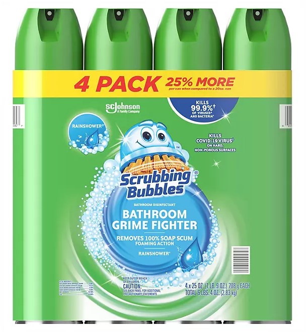 Scrubbing Bubbles Foaming Bathroom Cleaner Rainshower - 25oz/4pk