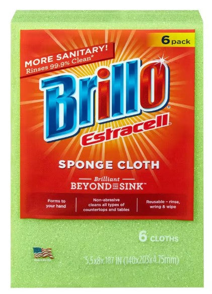 Brillo Estracell Sponge Cloth-6ct/6pk