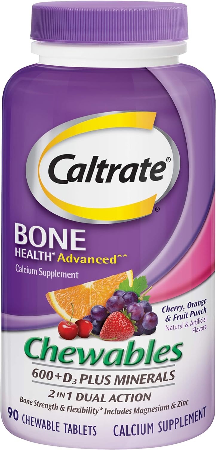 Caltrate Chewables 600 Plus D3 Plus Minerals-90ct/12pk